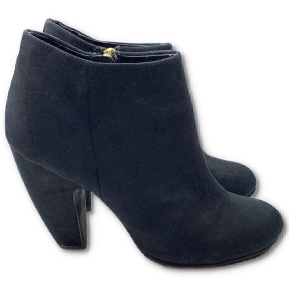 Candies ankle booties size 7.5 black faux suede - Picture 1 of 12